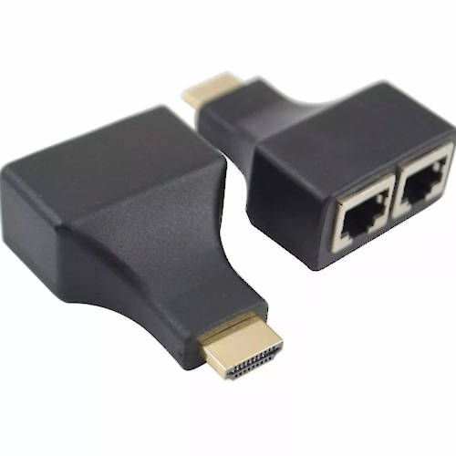ALARGUE EXTENSION HDMI MACHO - MACHO POR CABLE UTP CAT 5E / 6 RJ45 HASTA 30 MTS
