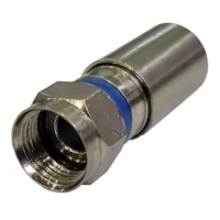 Conector F Crimpeable Compresion Para Cable Rg6 Aro Azul Conector F Crimpeable Compresion Para Cable Rg6 Aro Azul