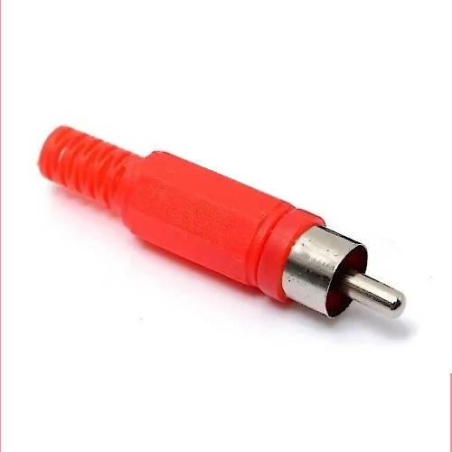 CONECTOR FICHA RCA MACHO PLASTICO ROJO