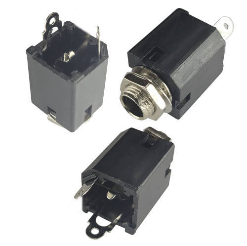 CONECTOR FICHA MONO JACK 6,5 HEMBRA PLASTICO CHASIS S/CORTE ROSCA