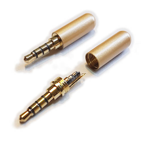 CONECTOR FICHA MINIPLUG 3,5 MACHO 4 POLOS CUERPO COMPACTO 7MM DIAM DORADO CONECTOR FICHA MINIPLUG 3,5 MACHO 4 POLOS CUERPO COMPACTO 7MM DIAM DORADO