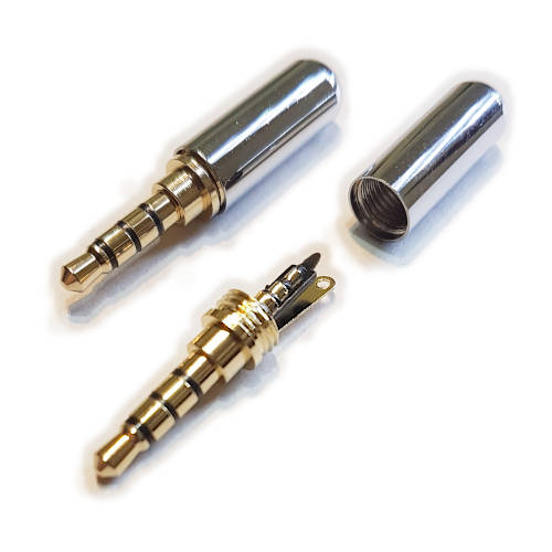 CONECTOR FICHA MINIPLUG 3,5 MACHO 4 POLOS CUERPO COMPACTO 7MM DIAM PLATA CONECTOR FICHA MINIPLUG 3,5 MACHO 4 POLOS CUERPO COMPACTO 7MM DIAM PLATA