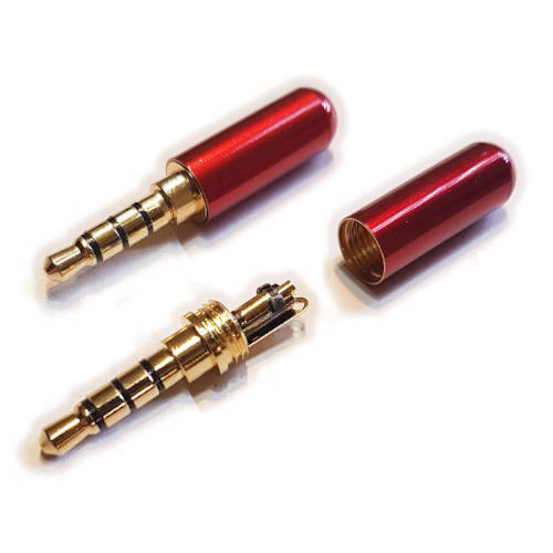 CONECTOR FICHA MINIPLUG 3,5 MACHO 4 POLOS CUERPO COMPACTO 7MM DIAM ROJO CONECTOR FICHA MINIPLUG 3,5 MACHO 4 POLOS CUERPO COMPACTO 7MM DIAM ROJO