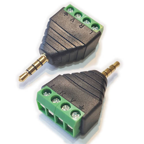 CONECTOR FICHA MINIPLUG 3,5 MACHO 4 POLOS A BORNERA CONECTOR FICHA MINIPLUG 3,5 MACHO 4 POLOS A BORNERA