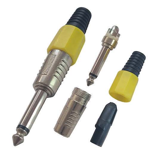 CONECTOR FICHA MONO PLUG 6,5 MACHO TIPO NEUTRIK AMARILLO