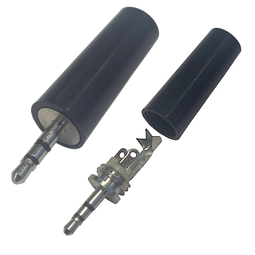 CONECTOR FICHA MINIPLUG 2,5 MACHO ESTEREO BAKELITA NEGRO