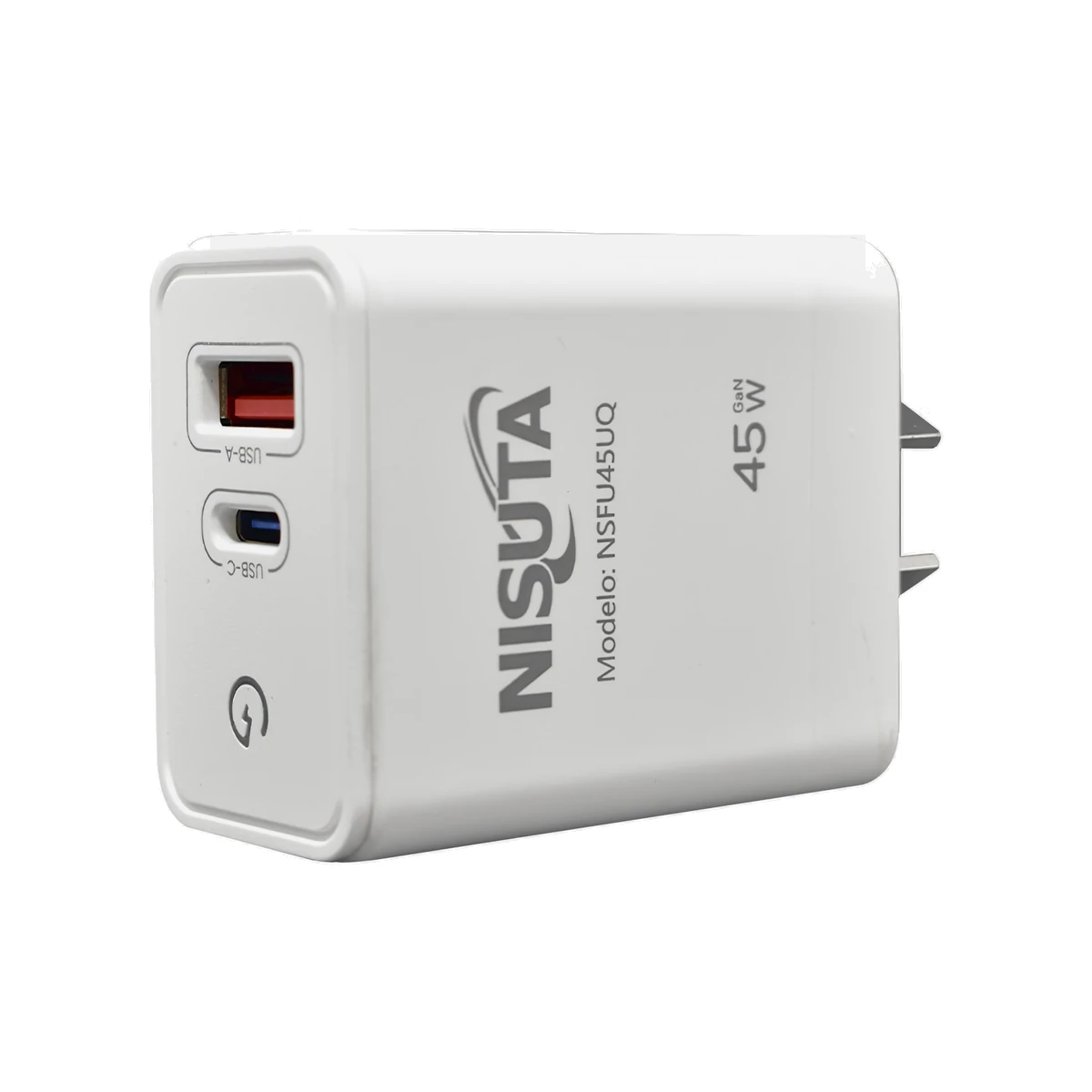 Cargador 45W Usb-C Pd + Usb-A Qc Carga Rapida Nisuta Sin Cable Cargador 45W Usb-C Pd + Usb-A Qc Carga Rapida Nisuta Sin Cable