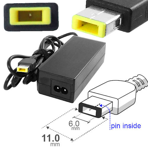 FUENTE 20 V 3,25 A BELSIC 24284 CARGADOR p/NOTEBOOK FICHA RECTANGULAR c/PIN INTERIOR