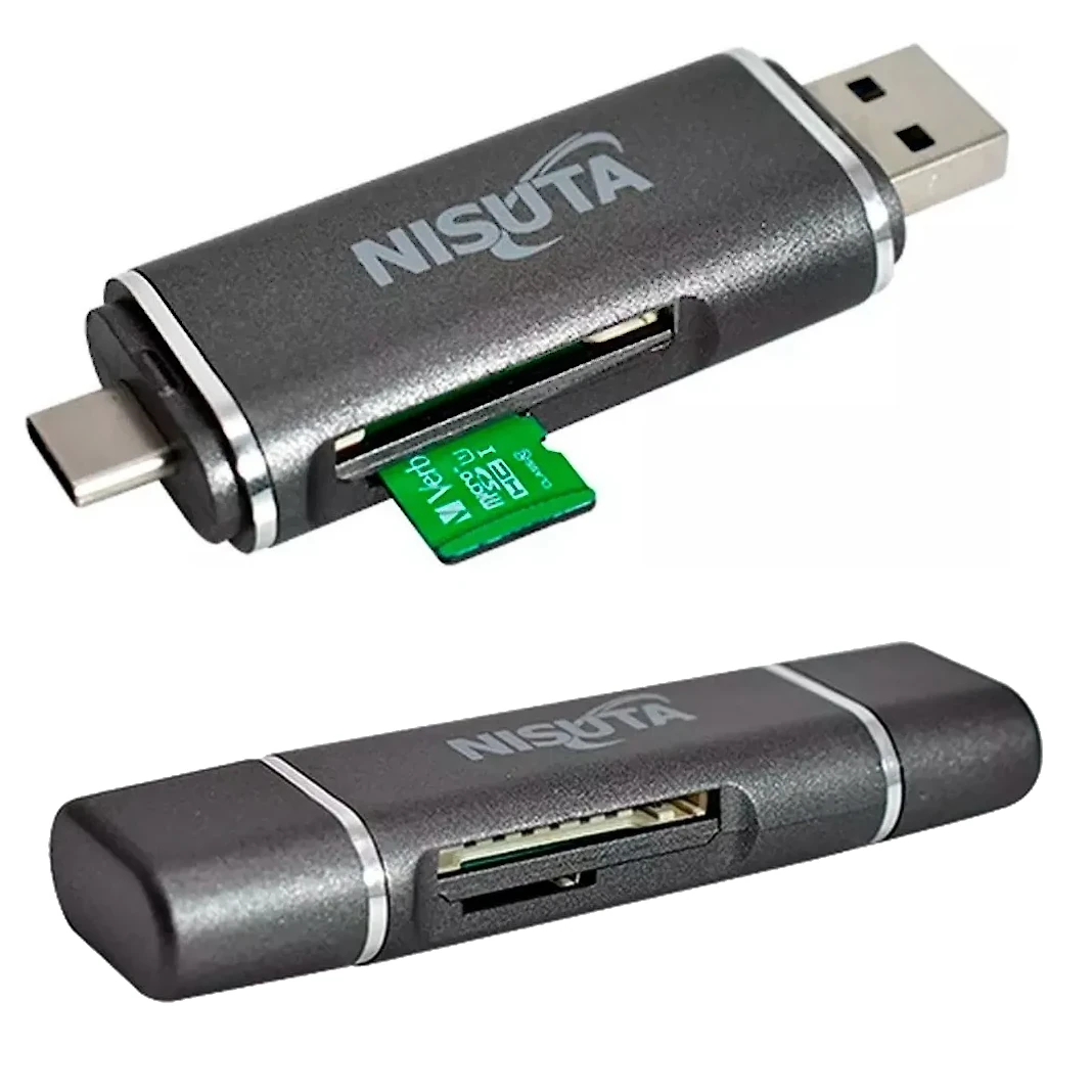 Lector Usb Tipo A + C + Micro P/ Tarjetas Sd Micro-Sd Tf Hasta 512 Gb