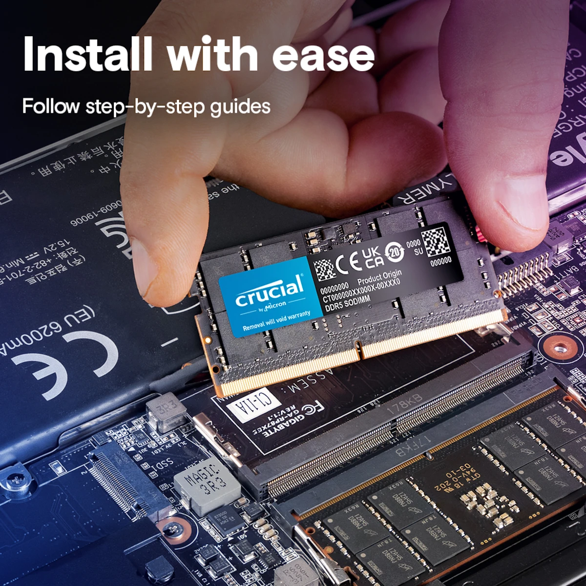 Detalles accesorios de Memoria Sodimm Ddr5 8Gb 4800Mhz Cl40 Crucial 1,1V