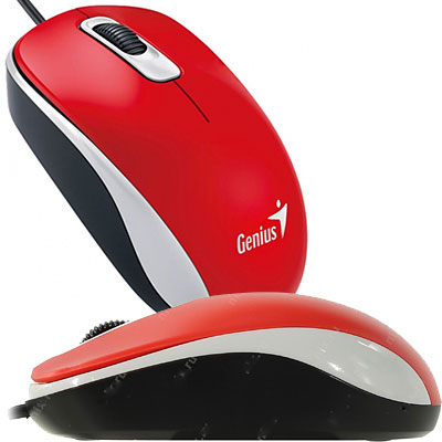 MOUSE OPTICO USB GENIUS DX-110 1000 DPI ROJO