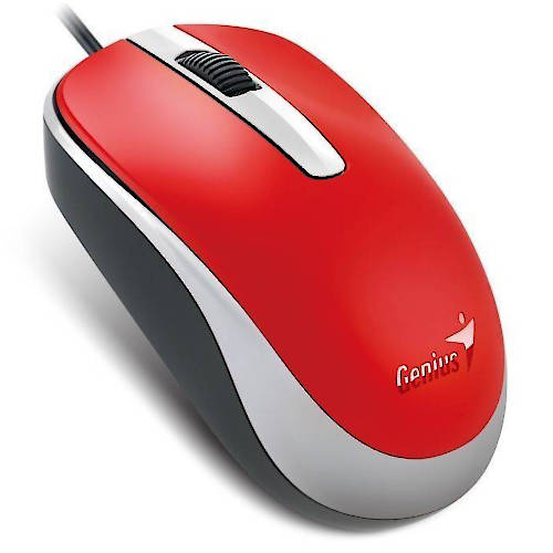 MOUSE OPTICO USB GENIUS DX-120 1200 DPI ROJO