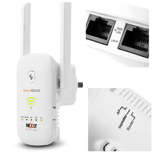 EXTENSOR REPETIDOR WIFI DUAL BAND NEXXT 1200-AC KRONOS AEIEL904A1