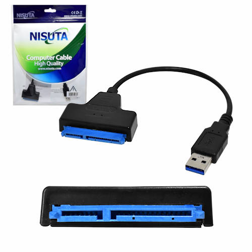  ADAPTADOR USB 3.0 a SATA III NISUTA P/DISCOS SSD HDD 2,5