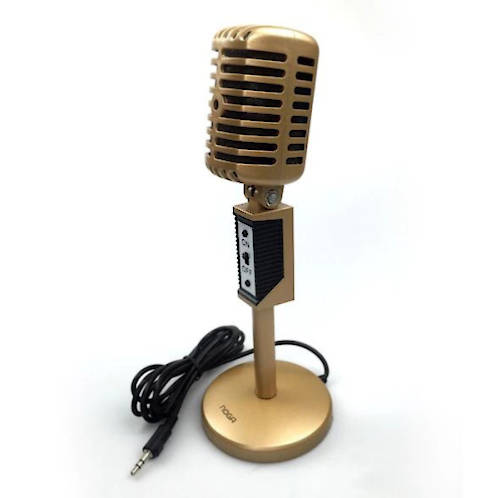 MICROFONO PARA PC DE PIE NOGA MIC-2030 RETRO VINTAGE