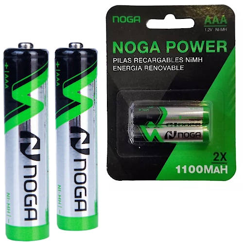 PILA AAA RECARGABLE 1100MAH NOGA NICKEL METAL BLISTER x2