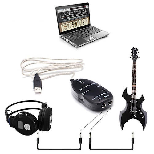 PLACA SONIDO USB ENTRADA GUITARRA + SALIDA AURICULAR GUITAR LINH