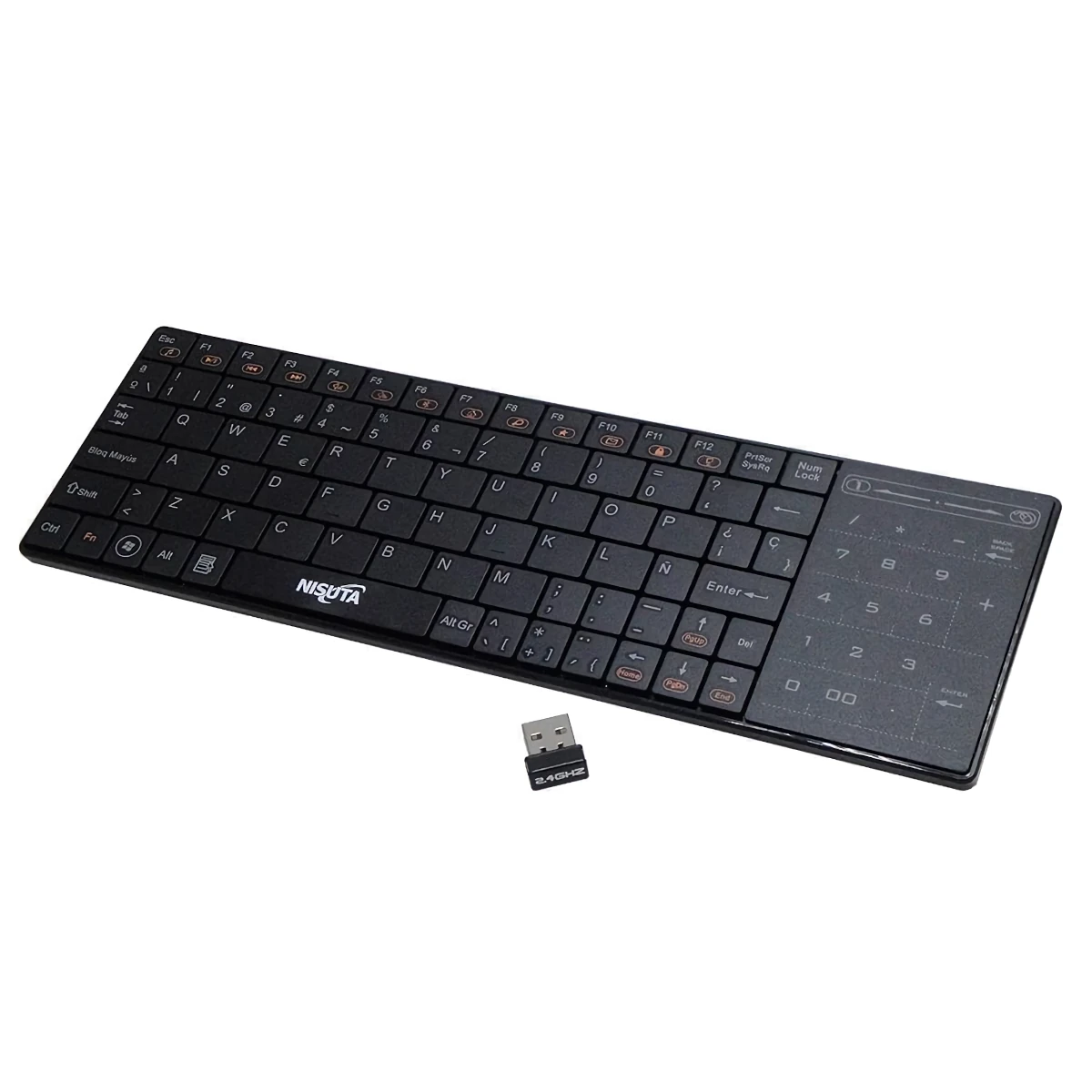 Teclado Nisuta Inalambrico Nswiktv27 Espanol Con Touchpad Teclado Nisuta Inalambrico Nswiktv27 Espanol Con Touchpad