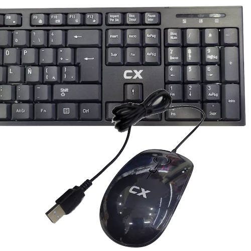 TECLADO + MOUSE USB CX LK-66385 ESPANOL NEGRO