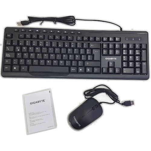 TECLADO + MOUSE USB GIGABYTE GK-KM6300 ESPANOL NEGRO