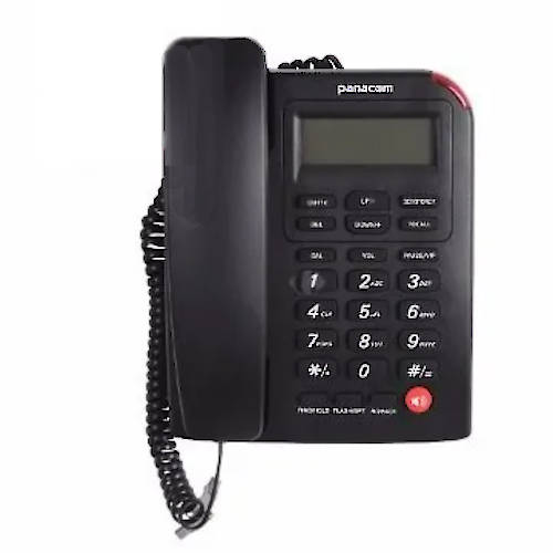 Telefono de mesa o pared Panacom 7284 con identificador de llamadas Negro