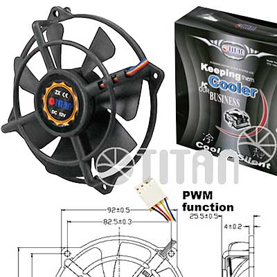 FAN 100mm 4PIN PWM 25mm ESPESOR 1650RPM RULEMAN TITAN