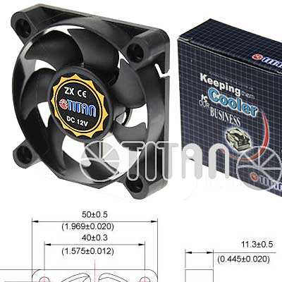 FAN 50mm 3PIN 10mm ESPESOR 4500RPM BUJE TITAN