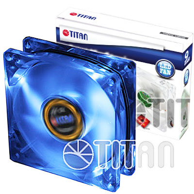 FAN 92mm 3PIN 25mm ESPESOR 1200RPM LED AZUL RULEMAN TITAN