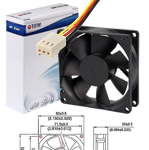 VENTILADOR TURBINA 80X80X25 mm 3PIN 2000RPM RULEMAN 24 VOLT