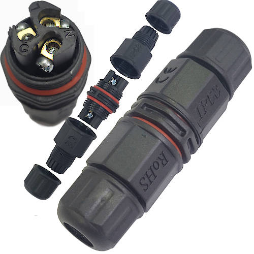 UNION ESTANCA EXTERIOR WATERPROOF IP68 3 CONTACTOS