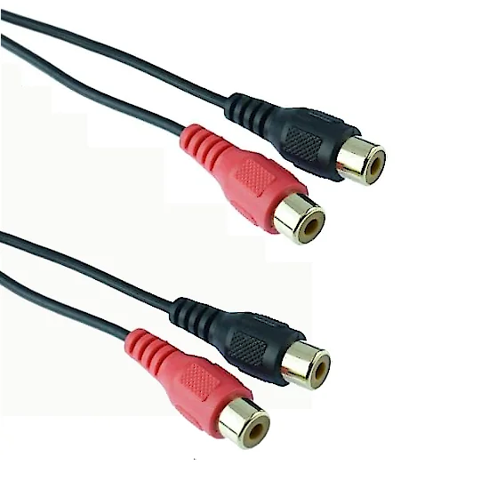 Vista lateral de Cable Rca Doble Hembra-Hembra 1,8 Mts Estandar