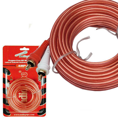 CABLE RCA DOBLE MACHO-MACHO 6 MTS LIBRE OXIGENO AUDIOPIPE FICHAS DORADAS