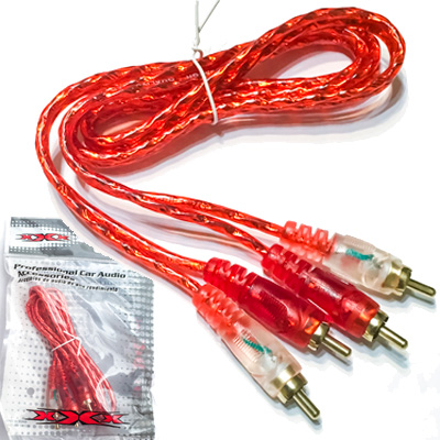 CABLE RCA DOBLE MACHO-MACHO 0,9 MTS LIBRE OXIGENO XBMS FICHAS DORADAS