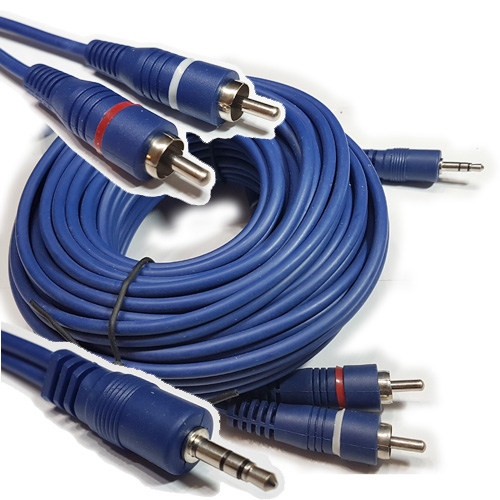 Cable Miniplug 3,5 Estereo Macho-Rca Macho Doble 6 Mts Lujo Cable Miniplug 3,5 Estereo Macho-Rca Macho Doble 6 Mts Lujo
