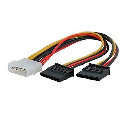 CABLE SATA POWER x 2 (MOLEX MACHO A 2 SATA HEMBRA) BKT