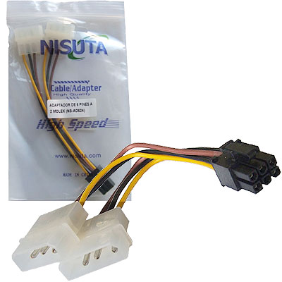 CABLE POWER MOLEX MACHx2 A PCI-E 6 PIN NISUTA