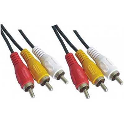 CABLE RCA TRIPLE MACHO-MACHO 3 MTS ESTANDAR