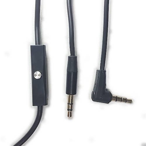 CABLE MINIPLUG 3,5 MACHO - MACHO CON MICROFONO 1,2 MTS NEGRO