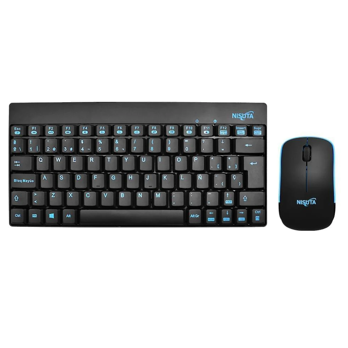 Kit Teclado Y Mouse Nisuta Inalambrico Compacto Espanol Kit Teclado Y Mouse Nisuta Inalambrico Compacto Espanol