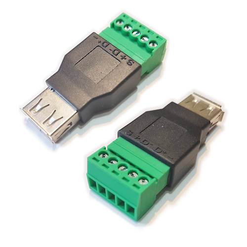 CONECTOR FICHA USB 2.0 A HEMBRA A BORNERA