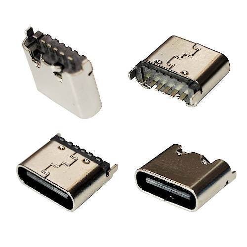 CONECTOR FICHA USB C HEMBRA 6 PINES USB-C-CH6-2 (6 pines rectos)