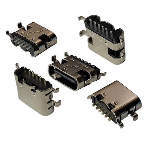 CONECTOR FICHA USB C HEMBRA 6 PINES USB-C-CH6 (6 pines rectos)