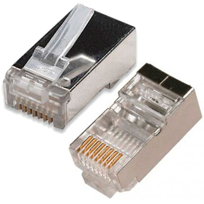 FICHA RJ45 PLUG 8 CONTACTOS CAT 5e BLINDADO 