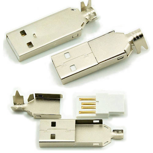 CONECTOR FICHA USB 2.0 A MACHO A CABLE METAL CONECTOR FICHA USB 2.0 A MACHO A CABLE METAL