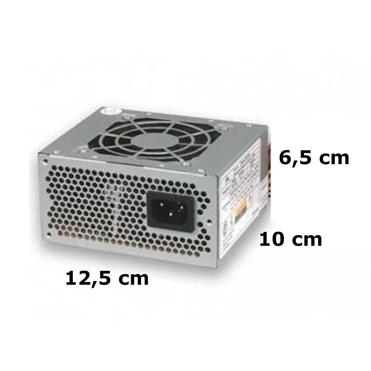 Vista lateral de Fuente Micro Atx 600W (Sfx Form) 20+4Pin 4Xsata 1Xmolex Fan 8Cm