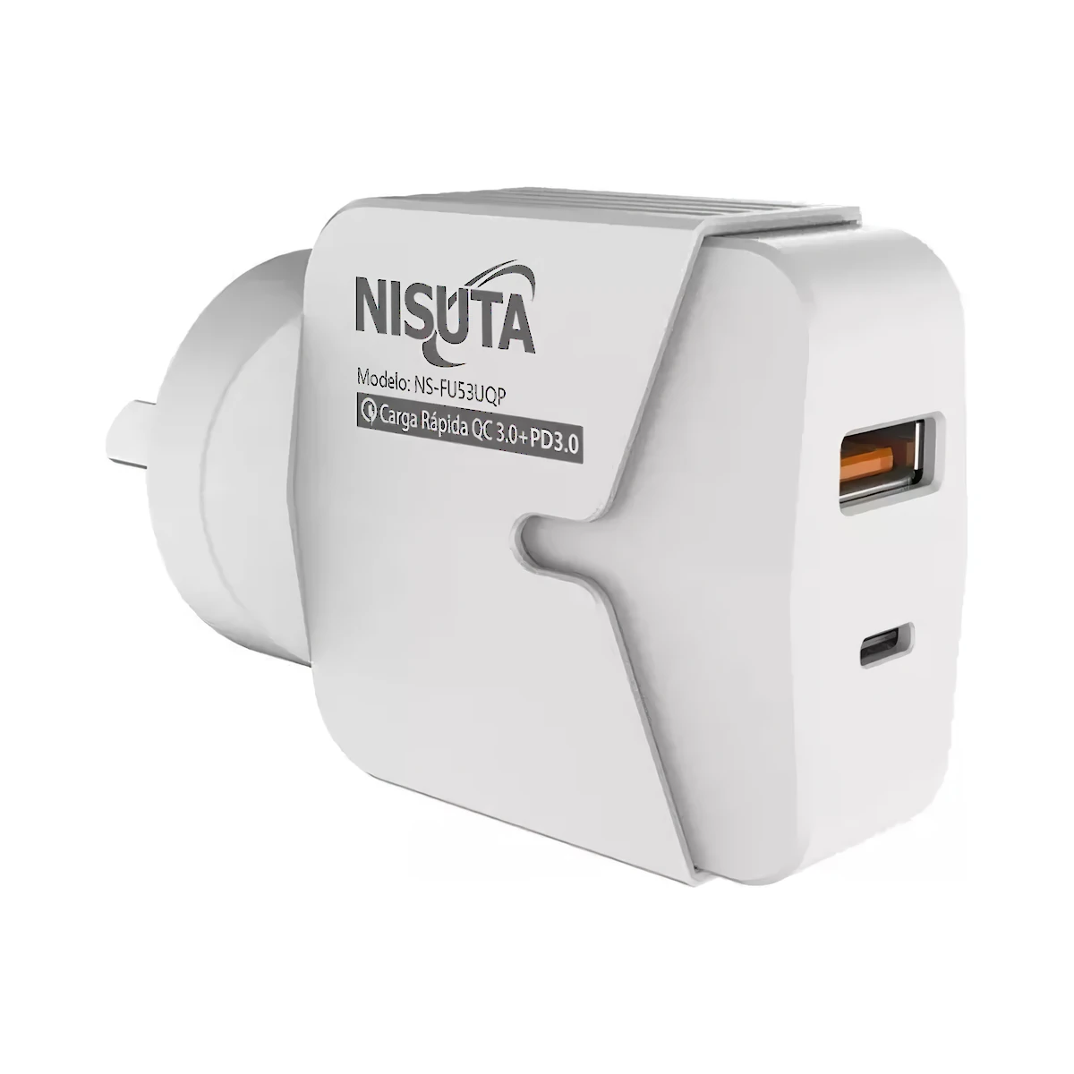 Cargador 20W Usb-C Pd + Usb-A Qc Carga Rapida Nisuta Cargador 20W Usb-C Pd + Usb-A Qc Carga Rapida Nisuta