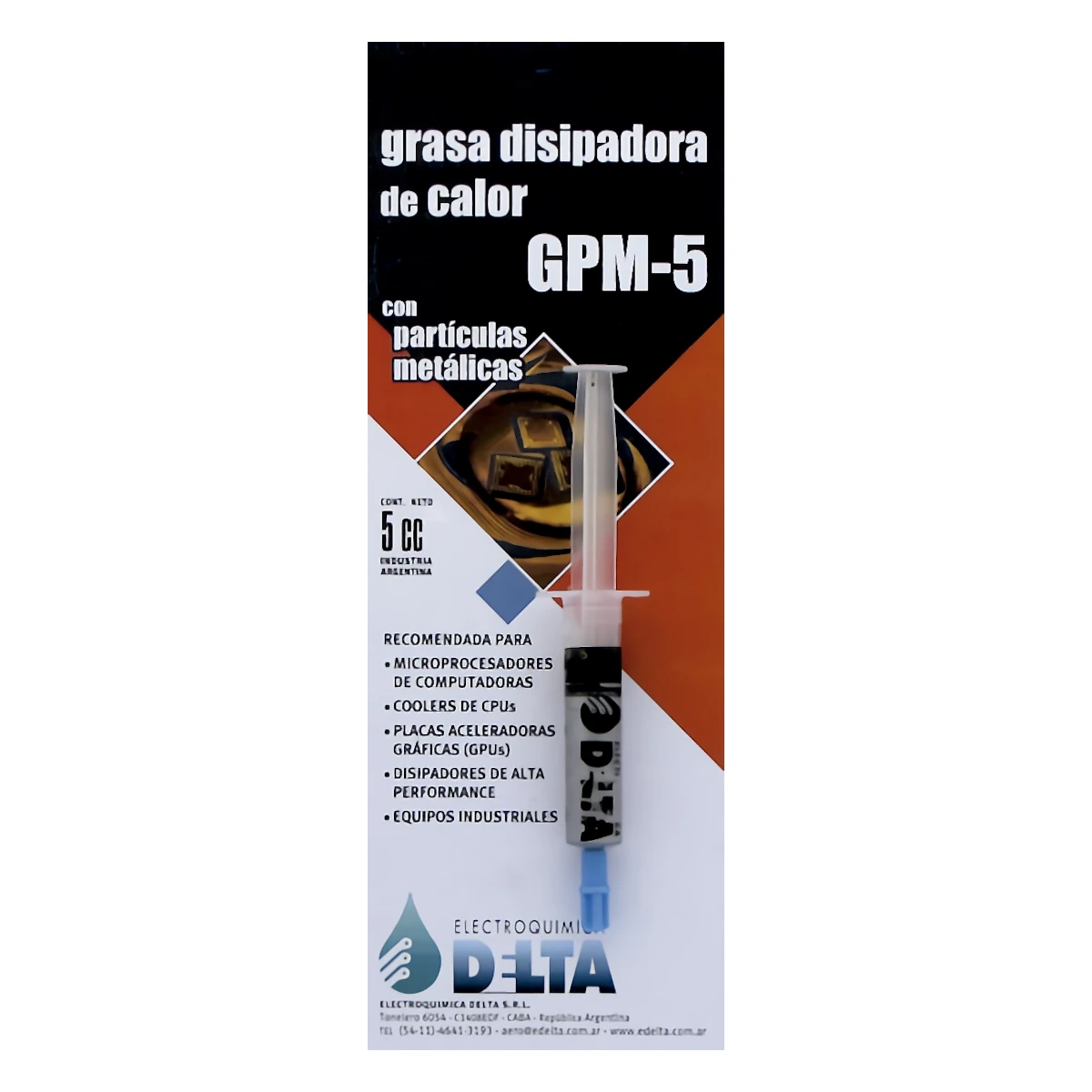 Miniatura 1 de Grasas disipadores y pad termicos marca Electroquimica Delta modelo GPM-5
