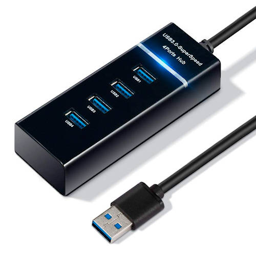 HUB USB A 3.0 4 PUERTOS NEGRO CABLE 25CM HUB USB A 3.0 4 PUERTOS NEGRO CABLE 25CM
