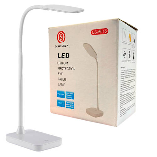 VELADOR LED BLANCO BRAZO FLEXIBLE BATERIA RECARGABLE 