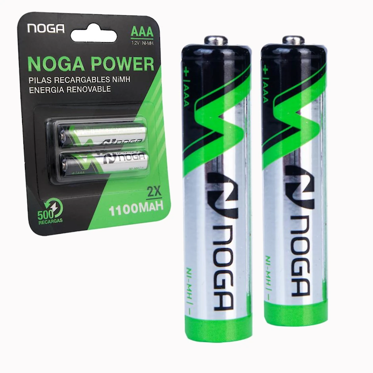 Miniatura 3 de Pilas AA y AAA recargables marca Noga modelo NP-AAAM 1.1B